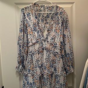 Peasant Sleeve Mini Dress